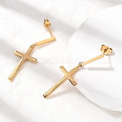 Серьги-гвоздики с подвесками из нержавеющей стали 304 EJEW-G453-12G