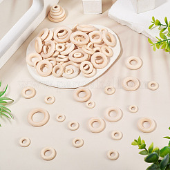 150 шт. 5 стиля деревянных соединительных колец&nbsp;WOOD-TA0002-85