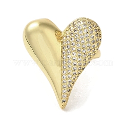 Манжеты из латуни с микро паве кубический цирконий для женщин RJEW-G325-12G