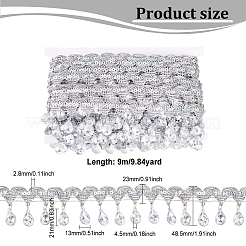 Кружевная лента из полиэстера с кисточками&nbsp;OCOR-WH0079-75D