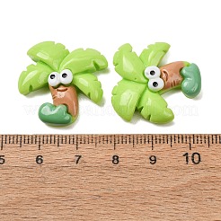 オペーク樹脂カボション  ココヤシの木  ライム  25.5x25.5x6.5mm&nbsp;RE-CBAA327-05