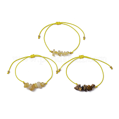 3 pulsera de cuentas trenzadas con piedras preciosas de 3 estilos&nbsp;BJEW-JB11146-02