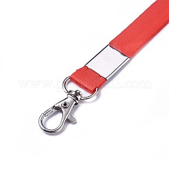ポリエステルネックストラップストラップ  カニカン付き  レッド  48.5x1.5cm&nbsp;AJEW-WH0098-79E