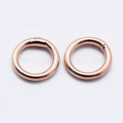 スターリングシルバーは、丸カンを閉じた  ラウンド  ローズゴールド  18ゲージ  7x1mm  内径：5mm  約60個/10g&nbsp;STER-F036-03RG-1x7