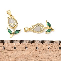 Pendentifs en laiton micro pavé de zircone cubique transparent pour la saint-valentin&nbsp;KK-C257-02G