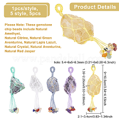 5 шт. 5 стиля натуральных драгоценных камней большие подвески G-FG0001-01