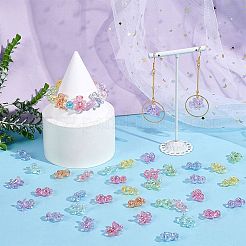 400шт 8 цвета прозрачные акриловые бусины OACR-NB0001-37