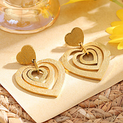 Серьги-гвоздики в форме сердца из нержавеющей стали 304&nbsp;FS-WGAB335-01