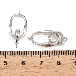 真鍮製折りたたみ式クラスプ  オーバル  ラックめっき  長持ちメッキ  鉛フリー＆カドミウムフリー  プラチナ  25.5mm&nbsp;KK-H292-25P