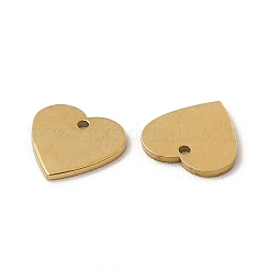 イオンプレーティング（IP）304ステンレススチールチャーム  ハートチャーム  14KGP本金メッキ  6x6.5x0.5mm  穴：0.7mm&nbsp;STAS-C070-07G