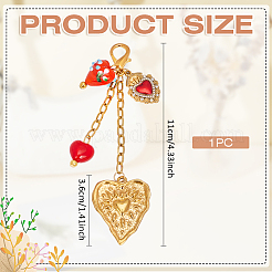 Pendentifs décoratifs en acier inoxydable 304 et en verre filé à la main.&nbsp;HJEW-MA00054