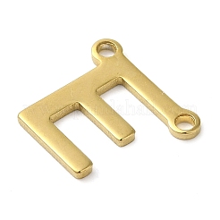 304ステンレススチールチャーム  18KGP本金メッキ  レターチャーム  文字e  10x10.5x1mm  穴：1mm&nbsp;STAS-Z074-04G-E