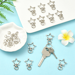 40 шт. поворотные карабины-карабинчики из цинкового сплава в форме звезды FIND-SP0001-22KCG