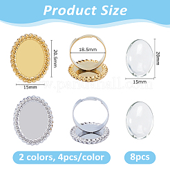 DIY-Sets zur Herstellung ovaler Fingerringe&nbsp;DIY-DC0004-19