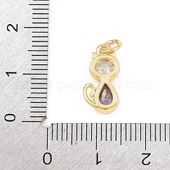 Breloques en laiton avec zircone cubique de micro pave&nbsp;KK-E798-09C-G