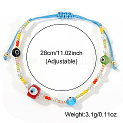 Браслеты из плетеных бусин с имитацией круглого жемчуга и стекла&nbsp;CU5744
