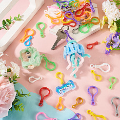 100 шт. 20 стиля непрозрачный однотонный пластиковый брелок в форме шарика с защелкой и защелкой&nbsp;KY-TA0001-58