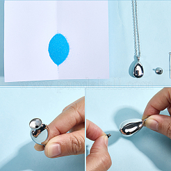 Ожерелья с подвеской в виде урны для праха из нержавеющей стали в форме слезы 201 DIY-CN0003-40P