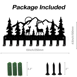 Рождественские железные настенные вешалки с крючками в виде оленей и леса HJEW-WH0018-071