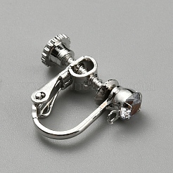 Ohrclips aus Messing mit Mikropavé-Kubikzirkonia zum Aufstecken&nbsp;FIND-WH0110-747P