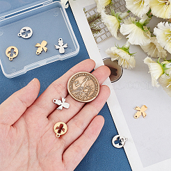 8 Stück 2 Stil Ionenbeschichtung (IP) 304 Edelstahl Charms&nbsp;STAS-UN0032-33