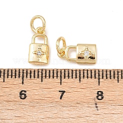 Латунные микропаве прозрачные подвески с фианитом&nbsp;KK-G544-08G-03