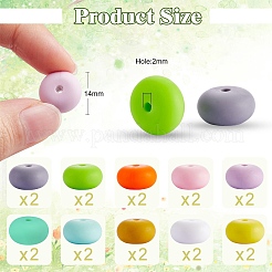 20 шт. 10-х цветные силиконовые бусины-рондели JX323A-01