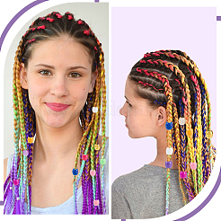 4 Set 4 Farben Kunststoff Großloch Jute Zopf Dreadlock Zubehör&nbsp;OHAR-GA0001-19