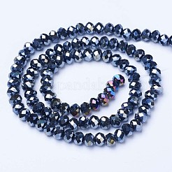電気メッキガラスビーズセット  不透明なソリッドカラー  ABカラーメッキ  多面カット  ロンデル  ミックスカラー  4x3mm  穴：0.8~1mm  約105~110個/連  38~39cm&nbsp;EGLA-A034-P4mm-B