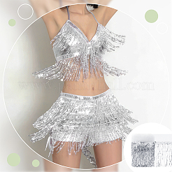 Spitzenbesatz mit Fransen aus Polyester&nbsp;DIY-WH0671-008C