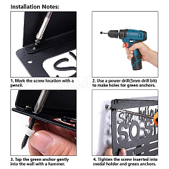Прямоугольный железный держатель для медалей ODIS-WH0052-034