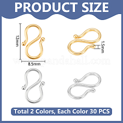 60 шт. 2-х цветные застежки-крючки из нержавеющей стали 304&nbsp;STAS-UN0063-31