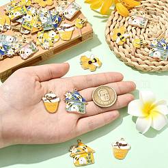 30 pendentif en alliage émaillé sur le thème des abeilles&nbsp;ENAM-CJ0006-58