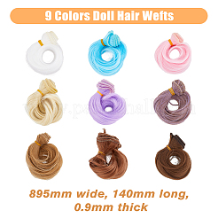 9 Bündel 9 Farben Hochtemperaturfaser kurzes lockiges Haar Puppenperücke Haar&nbsp;DIY-DC0002-06