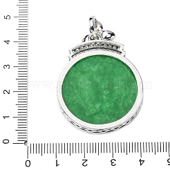 Окрашенный натуральный бирманский нефрит цветы плоские круглые подвески&nbsp;KK-Q050-03B