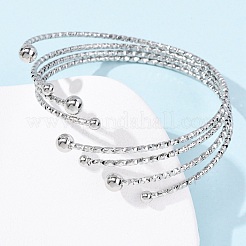 Браслеты-манжеты из нержавеющей стали 304 для женщин BJEW-B150-03P