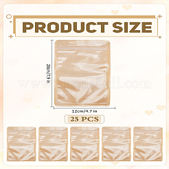 25 шт. крафт-бумажные пакеты с открытым верхом и застежкой-молнией CARB-LP0001-03