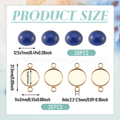 20 Stück Cabochon-Anschlussfassungen aus Edelstahl 304&nbsp;DIY-TA0015-44A