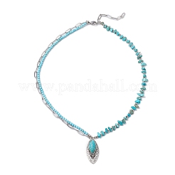 Ожерелья с подвеской из синтетической бирюзы с конским глазом NJEW-JN05158