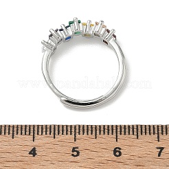 Einstellbare messing micro pave zirkonia fingerringe&nbsp;RJEW-C163-26A-P
