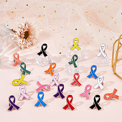 20 шт. 3 стиля розовая лента эмалированная булавка для осведомленности о раке груди&nbsp;JEWB-FH0002-53A