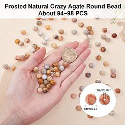 Матовые натуральные сумасшедшие кружевные агатовые круглые нити бус G-AR0003-14