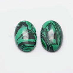 Cabochon ovali di malachite sintetica tinta&nbsp;G-K020-30x22mm-10