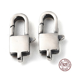 タイスターリングシルバーカニカン925個  アンティークシルバー  13x6.5x3mm  穴：1mm&nbsp;STER-D003-24AS