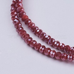 Стеклянные бусины с гальваническим покрытием  GLAA-F077-PL05