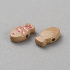 焼き付け塗料合金ビーズ  魚  バリーウッド  8x13x3.5mm  穴：1.5mm&nbsp;FIND-CJC0017-58A