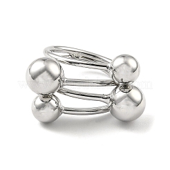 Покрытие стойки латунные круглые шарики открытое кольцо манжеты RJEW-H218-07P