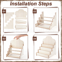 4-ярусная деревянная подставка для карточек ODIS-WH0025-210