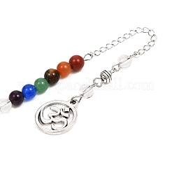 Pendoli da rabdomanzia appuntiti con pietre preziose a tema chakra&nbsp;G-I284-D