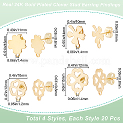 80 шт. 4 шт. фурнитура для сережек-гвоздиков из нержавеющей стали 201&nbsp;EJEW-BBC0001-06